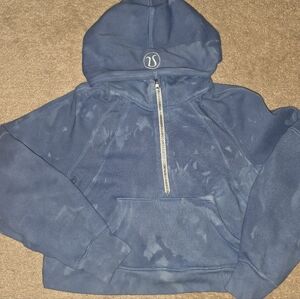 Lululemon Scuba Oversized Half-Zip Hoodie Tye Dye Blue Cotton XS/S